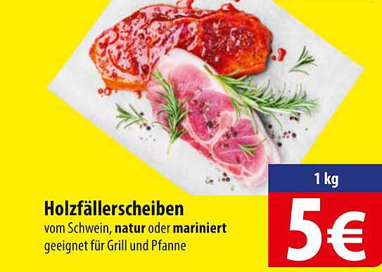 Holzfällerscheiben vom Schwein, natur oder mariniert