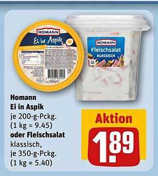 Homann Ei in Aspik oder Fleischsalat klassisch