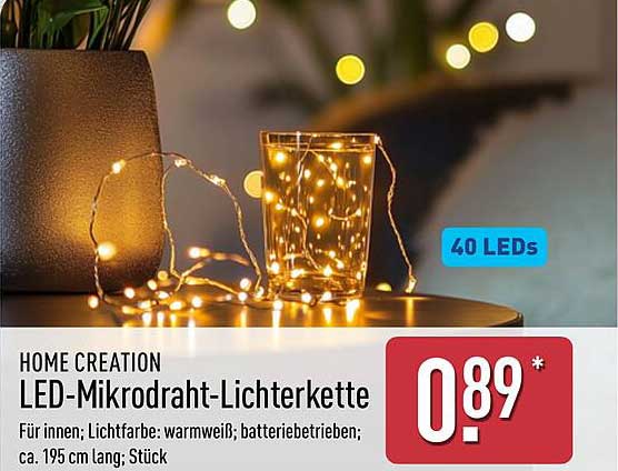 HOME CREATION LED-Mikrodraht-Lichterkette