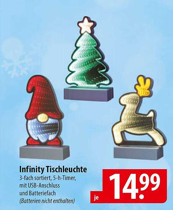 Infinity Tischleuchte 3-fach sortiert