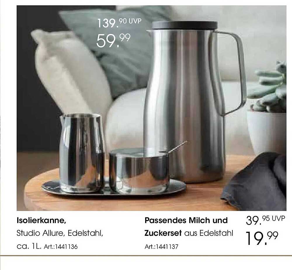 Isolierkanne, Studio Allure, Edelstahl, ca. 1 L