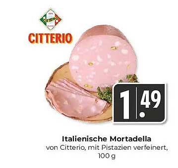 Italienische Mortadella von Citterio, mit Pistazien verfeinert, 100 g