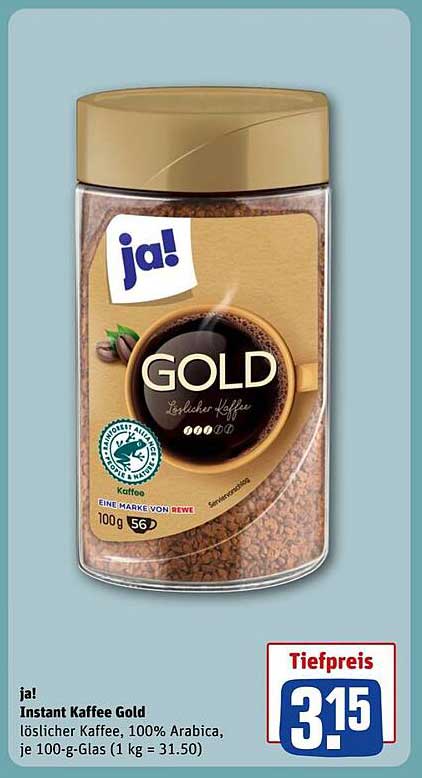 ja! Instant Kaffee Gold – 100% Arabica
