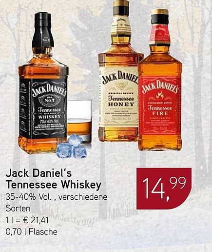 Jack Daniel's Tennessee Whiskey - 35-40% Vol., verschiedene Sorten