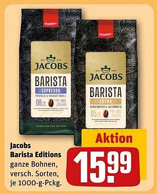 Jacobs Barista Editions ganze Bohnen, verschiedene Sorten, je 1000-g-Pckg.