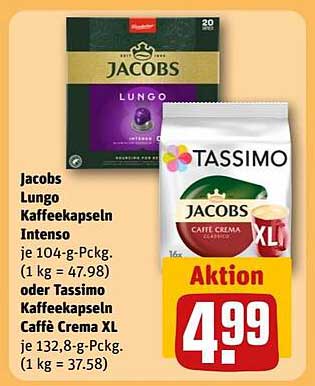 Jacobs Lungo Kaffeekapseln Intenso oder Tassimo Kaffeekapseln Caffè Crema XL