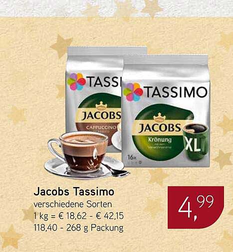Jacobs Tassimo verschiedene Sorten