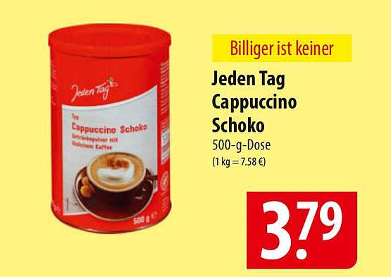 Jeden Tag Cappuccino Schoko 500-g-Dose