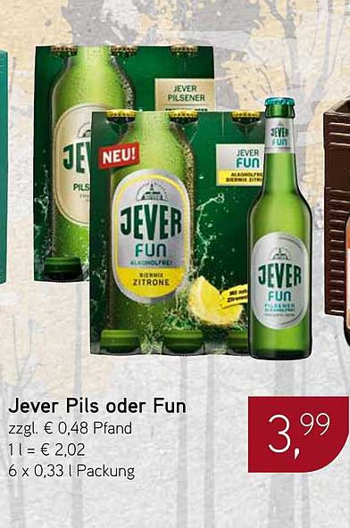 Jever Pils oder Fun 6 x 0,33 L