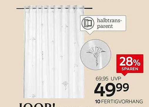 JOOP! Halbtransparente Fertighängegardine
