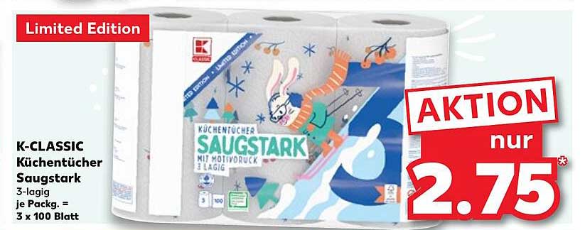 K-CLASSIC Küchentücher Saugstark 3-lagig (Limited Edition)