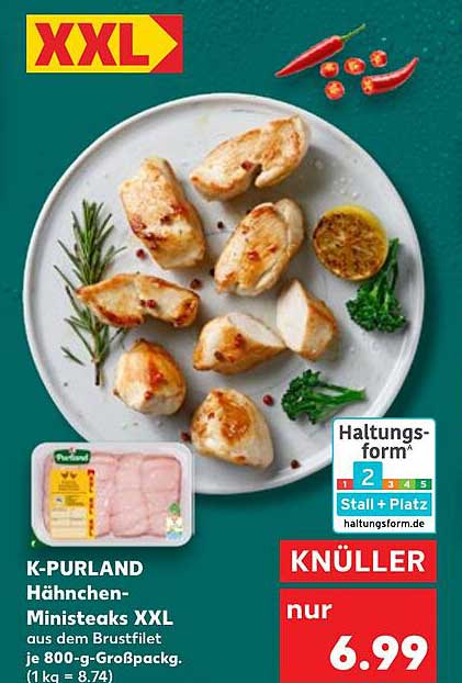 K-PURLAND Hähnchen-Ministeaks XXL