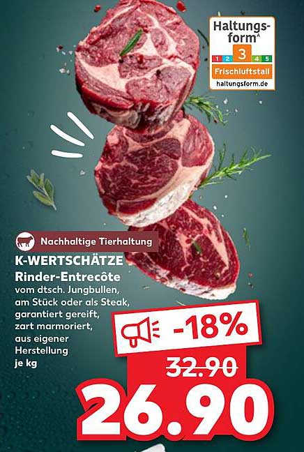 K-WERTSCHÄTZE Rinder-Entrecôte vom dtsch. Jungbullen