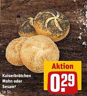 Kaiserbrötchen Mohn oder Sesam