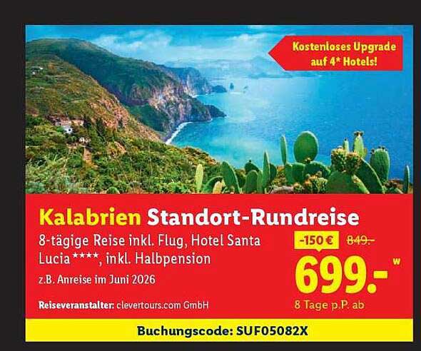 Kalabrien Standort-Rundreise 8-tägige Reise inkl. Flug, Hotel Santa Lucia ****, inkl. Halbpension