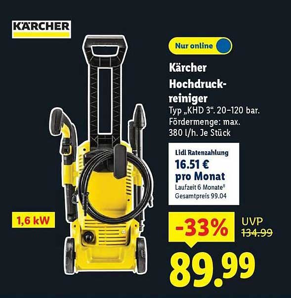 Kärcher Hochdruckreiniger Typ "KHD 3" (20-120 bar) - max. 380 l/h