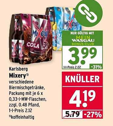 Karlsberg Mixery - verschiedene Biermischgetränke (6 x 0,33l)
