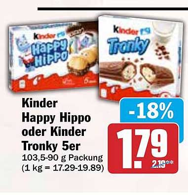 Kinder Happy Hippo oder Kinder Trunky 5er