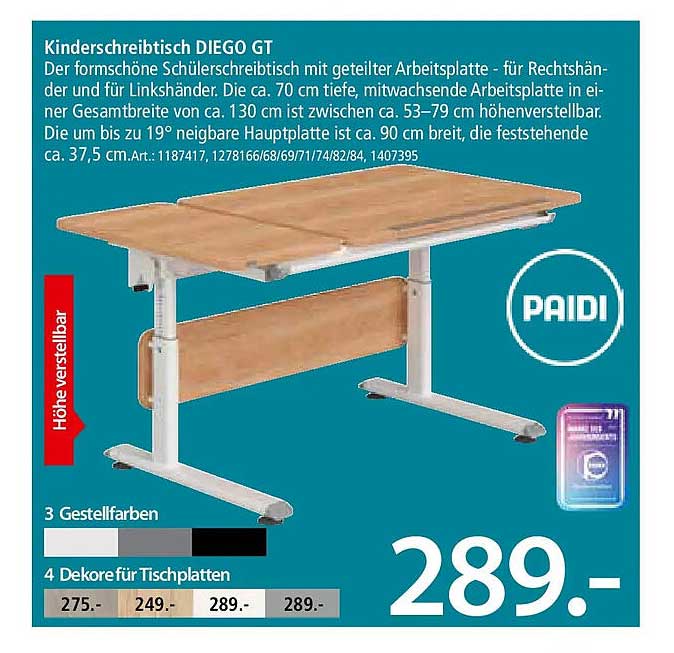 Kinderschreibtisch DIEGO GT