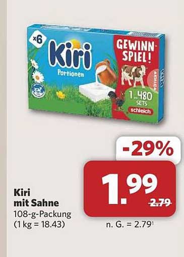 Kiri mit Sahne, 108-g-Packung, x6