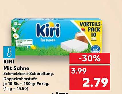 KIRI Mit Sahne Schmelzkäse-Zubereitung, Doppelrahmstufe