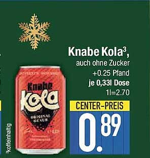 Knabe Kola 0,33l Dose - auch ohne Zucker
