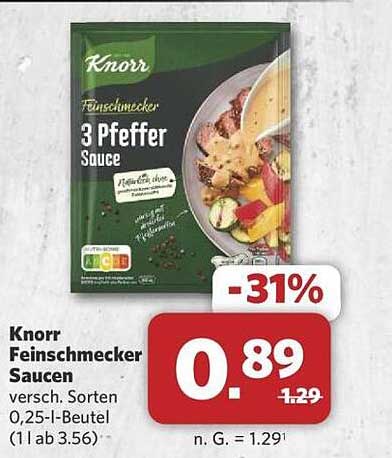 Knorr Feinschmecker 3 Pfeffer Sauce
