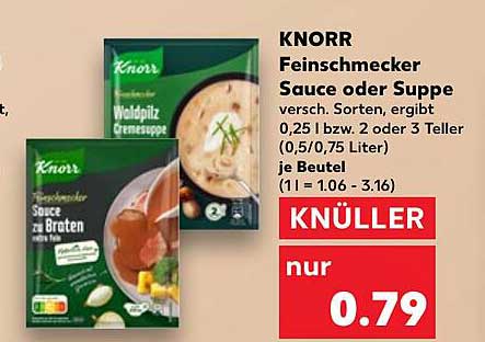 KNORR Feinschmecker Sauce oder Suppe - versch. Sorten