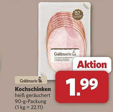 Kochschinken heiß geräuchert 90-g-Packung