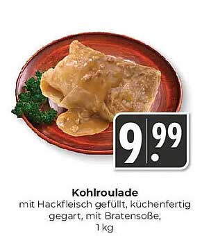 Kohlroulade mit Hackfleisch gefüllt, küchenfertig gegart, mit Bratensoße, 1 kg