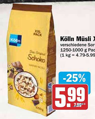 Kölln Müsli XXL Pack - verschiedene Sorten