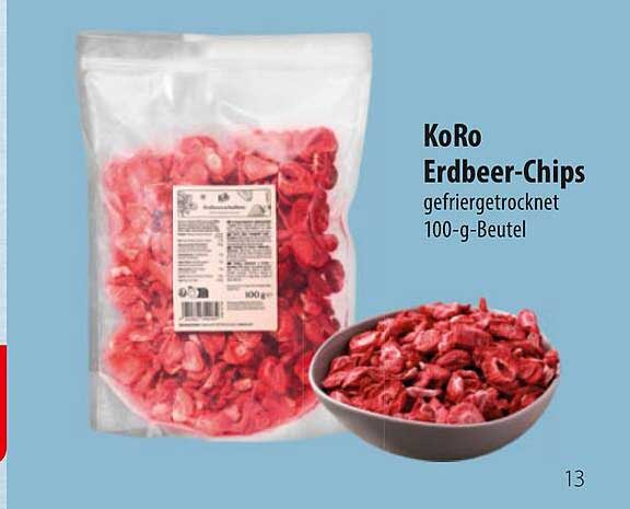 KoRo Erdbeer-Chips gefriergetrocknet 100-g-Beutel