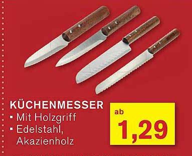KÜCHENMESSER - Mit Holzgriff, Edelstahl, Akazienholz