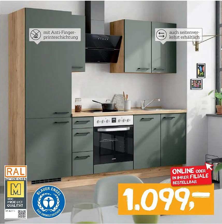 Küchenzeile mit Anti-Fingerprintsichtung