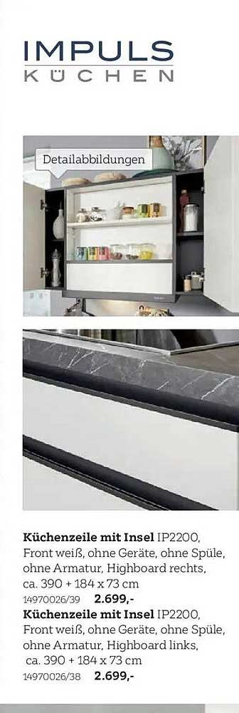 Küchenzeile mit Insel IP2200