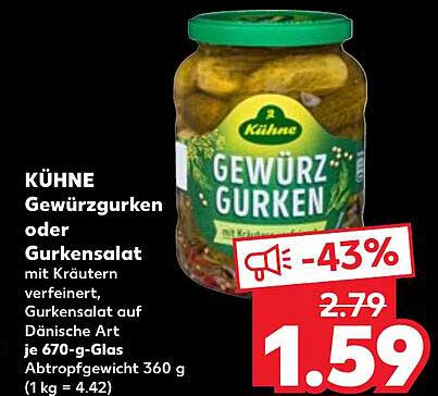 KÜHNE Gewürzgurken oder Gurkensalat mit Kräutern