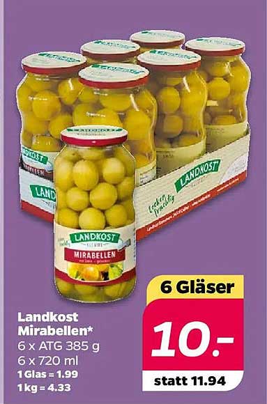 Landkost Mirabellen 6 x 720 ml