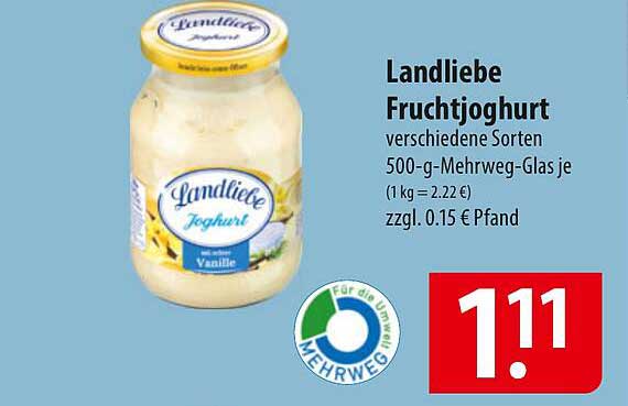 Landliebe Fruchtjoghurt 500-g-Glas