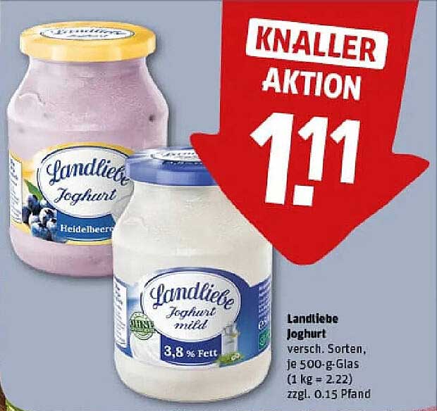 Landliebe Joghurt verschiedene Sorten 500 g