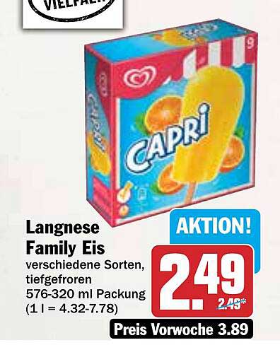Langnese Family Eis - verschiedene Sorten, tiefgefroren