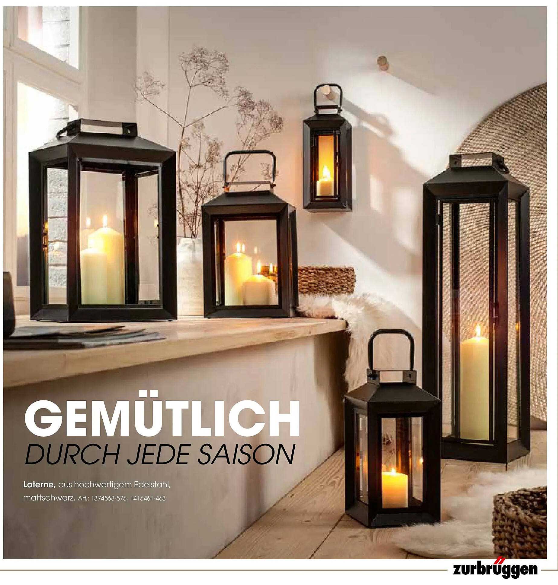 Laterne, aus hochwertigem Edelstahl, matt schwarz.