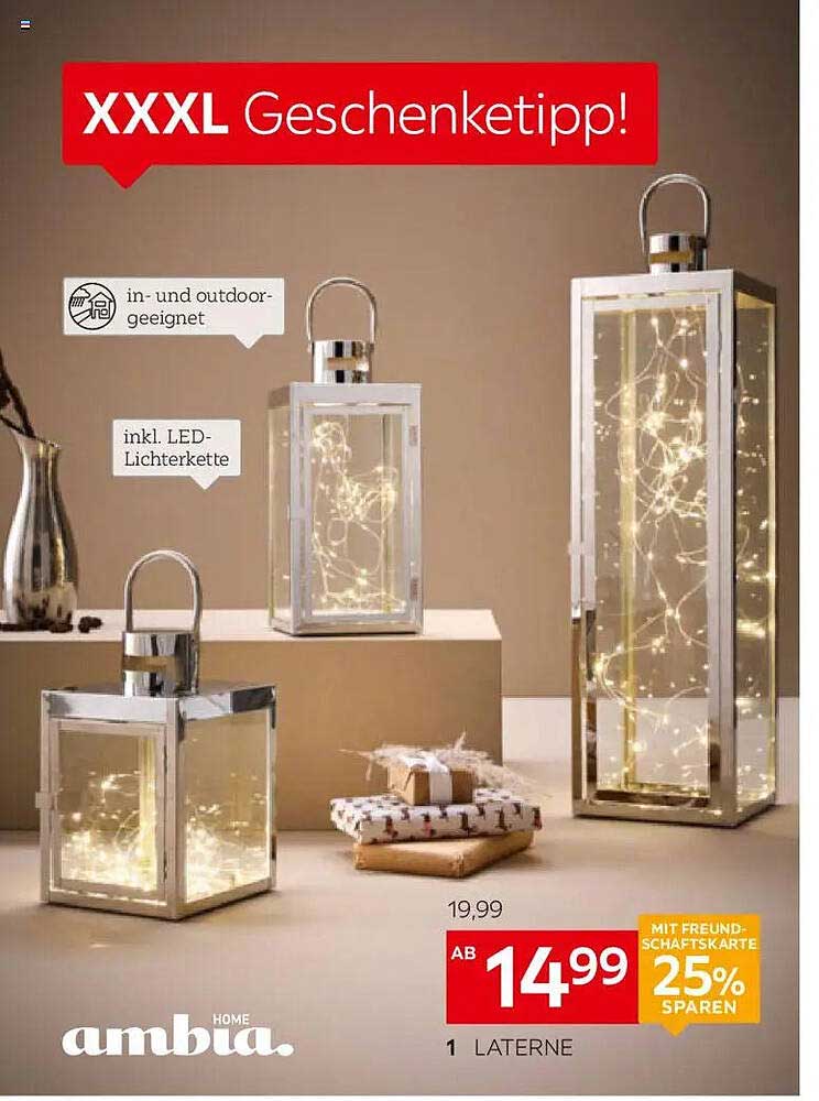 Laterne Mit Inkl. Led-Lichterkette Angebot bei XXXLutz - ProspektGuru.de