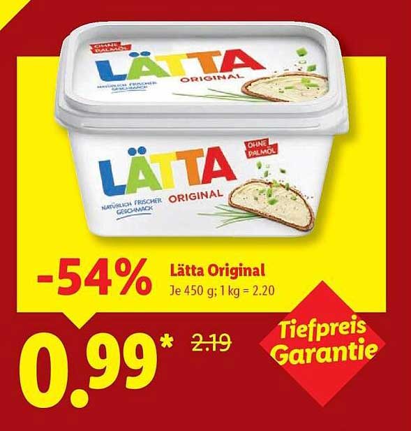 Lätta Original 450 g - jetzt nur 0,99 €!