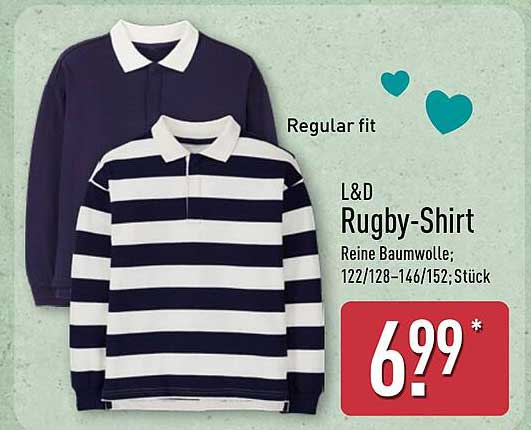 L&D Rugby-Shirt aus reiner Baumwolle