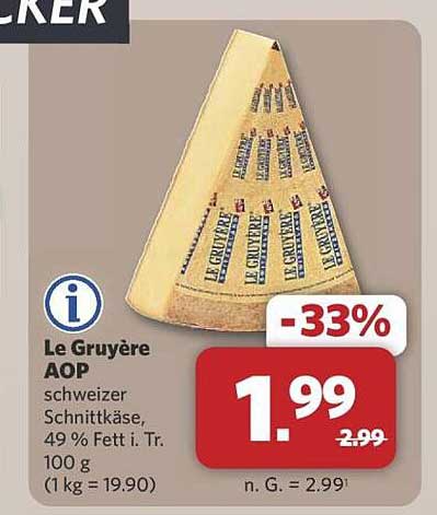 Le Gruyère AOP - Schweizer Schnittkäse