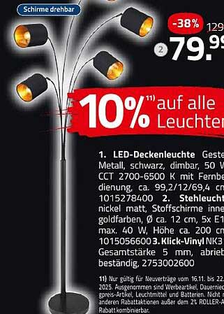 LED-Deckenleuchte mit dimmbarem Licht und stilvollem Design