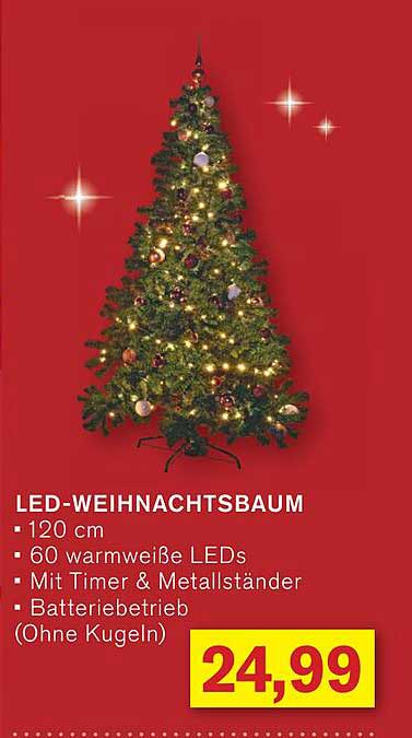 LED-Weihnachtsbaum 120 cm mit 60 warmweißen LEDs