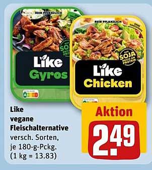 Like vegane Fleischalternative – Gyros und Chicken