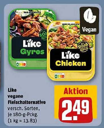 Like vegane Fleischalternativen – Gyros und Chicken