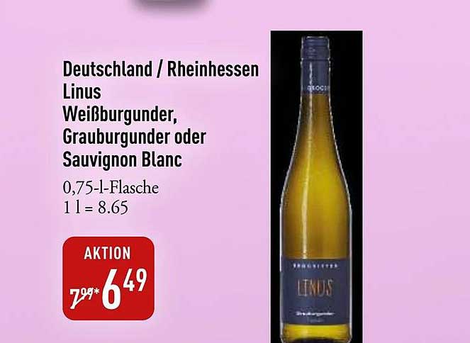 Linus Weißburgunder, Grauburgunder oder Sauvignon Blanc 0,75-l-Flasche